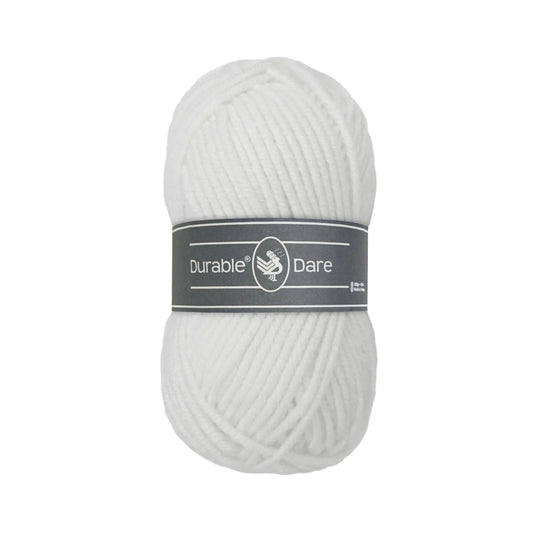 Durable Dare garen in kleur 310 White voor haken, te koop bij De Garengarage.