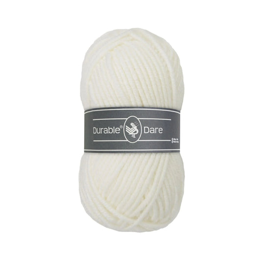Durable Dare garen in kleur 326 Ivory voor haken, te koop bij De Garengarage.